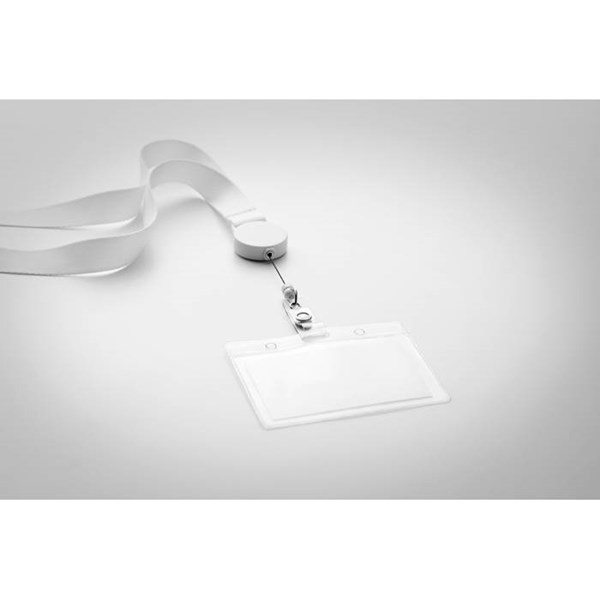 Obrázky: Šnúrka 20x450 na kľúče so skipas držiakom, biela, Obrázok 5