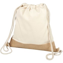 Obrázky: Jednoduchý bavlnený ruksak s jutovým pásom