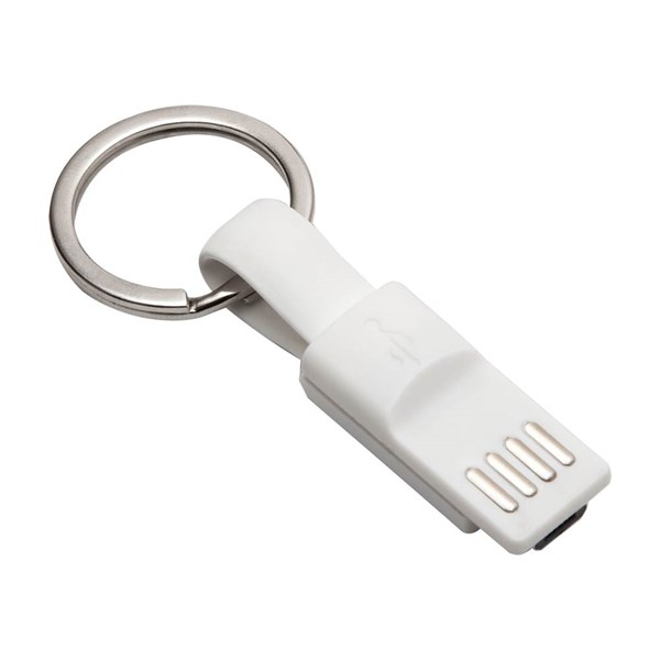 Obrázky: Biely prívesok s USB/micro USB prenos dát
