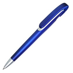 Obrázky: Plastové metalické guličkové pero v modrej farbe