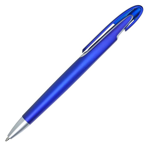 Obrázky: Plastové metalické guličkové pero v modrej farbe, Obrázok 2
