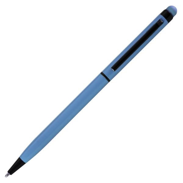 Obrázky: Štíhle hliník. gulič. pero so stylusom, sv. modré, Obrázok 2