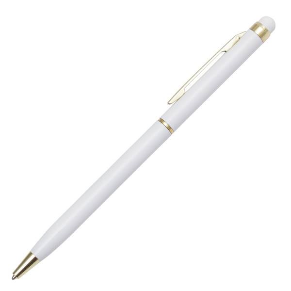 Obrázky: Biele hliník. gulič.pero so stylusom,zlaté doplnky, Obrázok 2