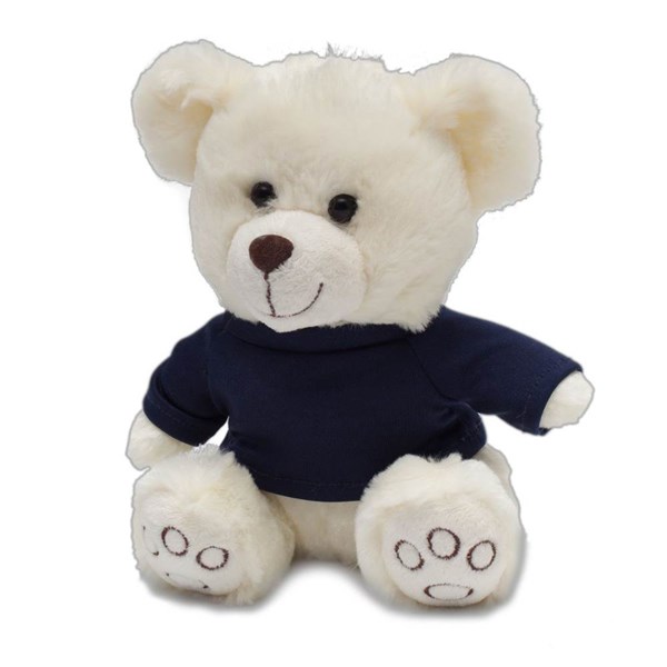 Obrázky: Plyšový biely medvedík s modrým tričkom, Obrázok 2