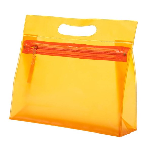 Obrázky: Plastová kozmetická taška oranžová