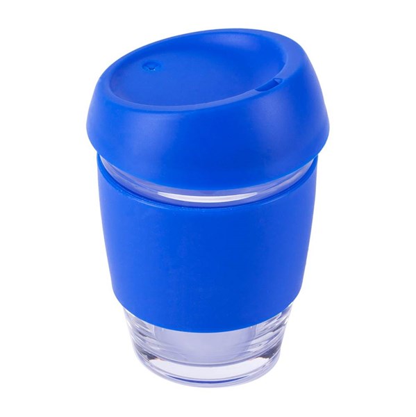 Obrázky: Modrá šálka na kávu z borosilikátového skla 350 ml