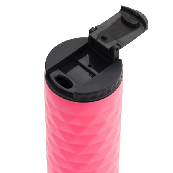 Obrázky: Ružový termohrnček 450 ml so zamatovým povrchom, Obrázok 2