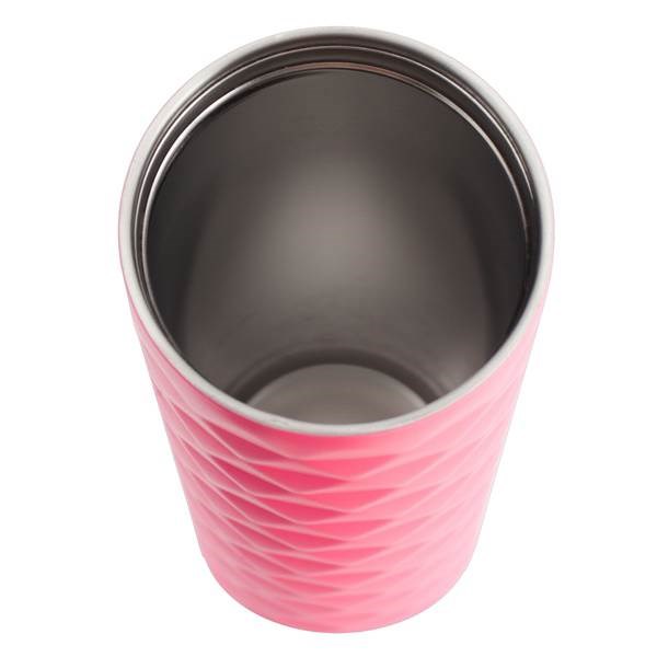 Obrázky: Ružový termohrnček 450 ml so zamatovým povrchom, Obrázok 3