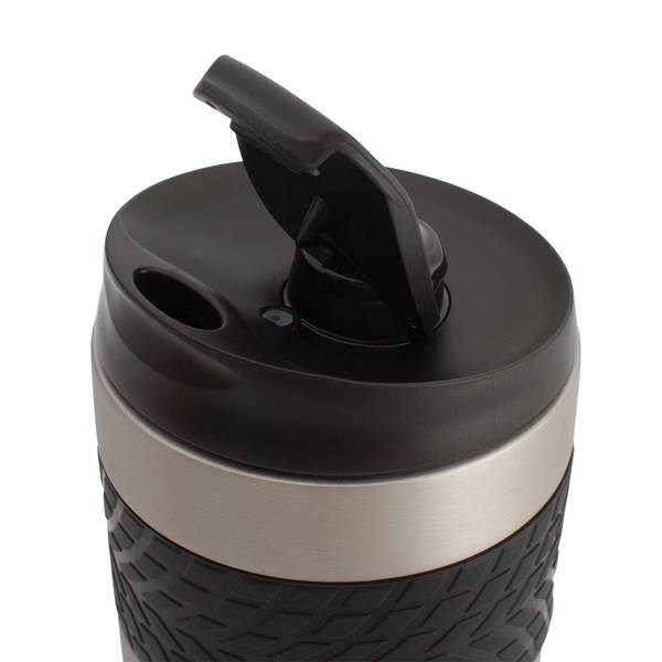 Obrázky: Strieb. termohrnček 200 ml, čierny úchop, prísavka, Obrázok 3