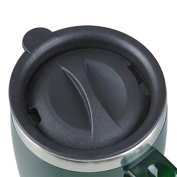 Obrázky: Zelený transparentný termohrnček 400 ml s uškom, Obrázok 2