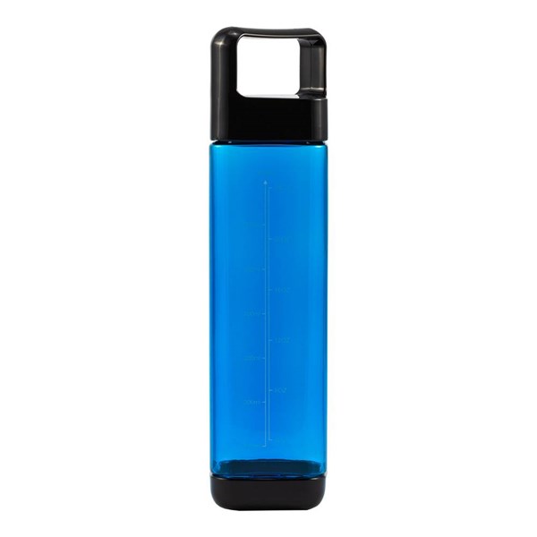 Obrázky: Modrá transparentná hranatá športová fľaša 800 ml, Obrázok 2