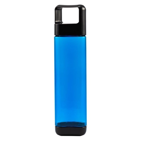 Obrázky: Modrá transparentná hranatá športová fľaša 800 ml, Obrázok 4