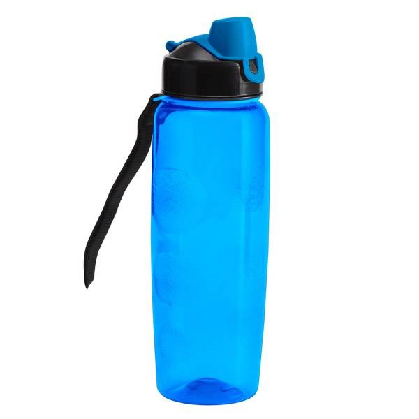 Obrázky: Modrá športová fľaša z plastu 700 ml s pútkom