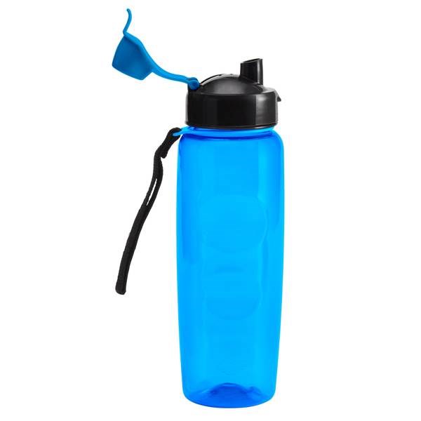 Obrázky: Modrá športová fľaša z plastu 700 ml s pútkom, Obrázok 2