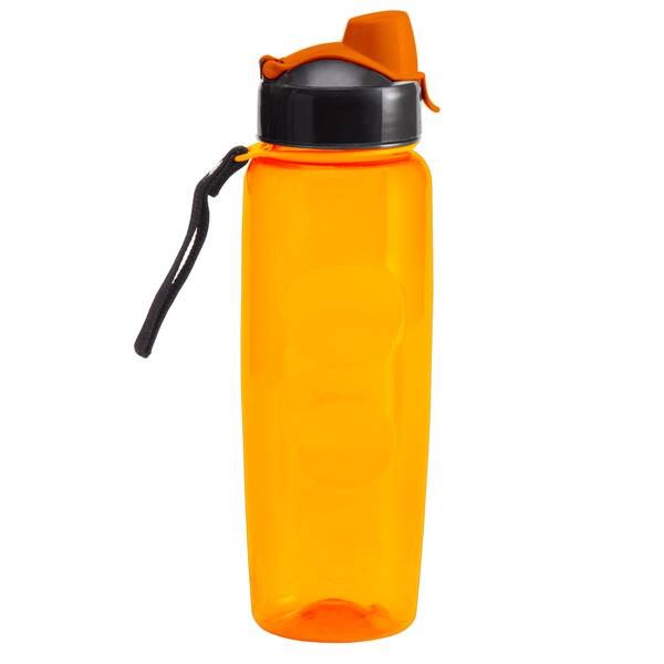 Obrázky: Oranžová športová fľaša z plastu 700 ml s pútkom, Obrázok 3