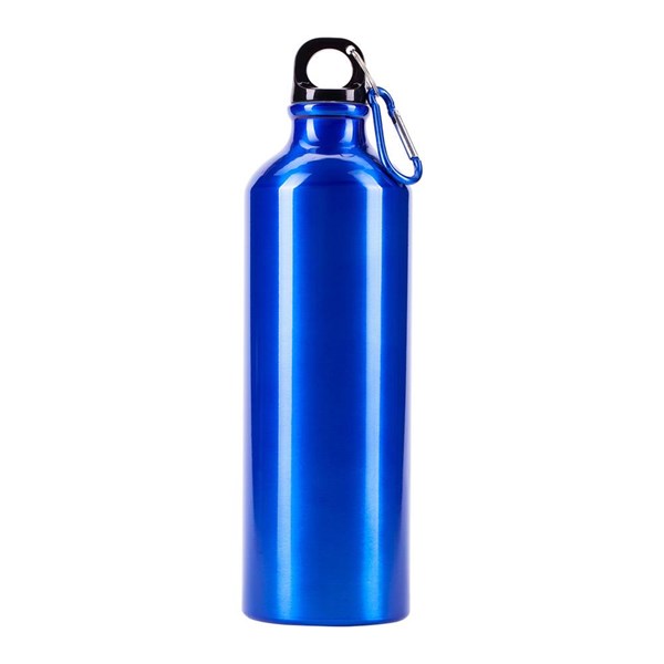Obrázky: Modrá hliníková fľaša 800 ml s karabínou, lesklá, Obrázok 3