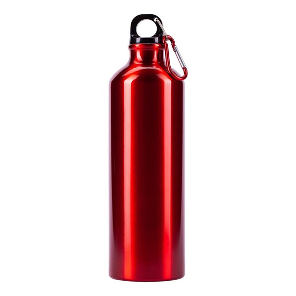 Obrázky: Červená hliníková fľaša 800 ml s karabínou, lesklá, Obrázok 3