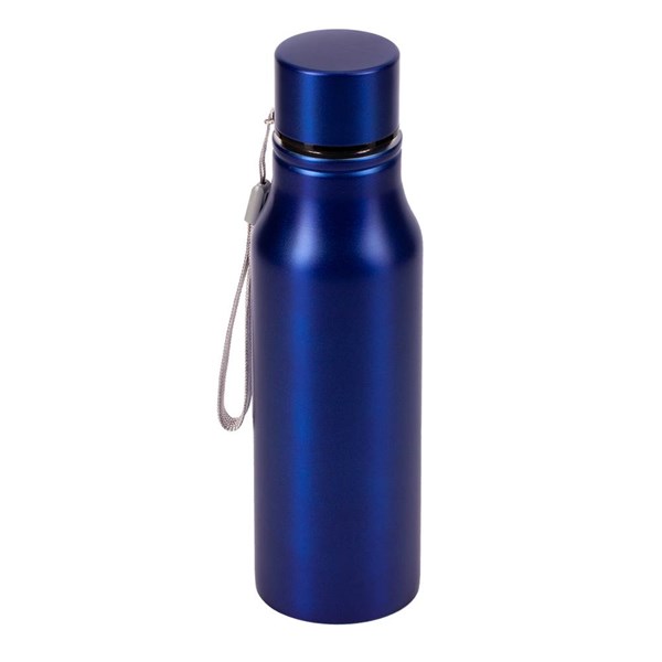 Obrázky: Nerez. športová fľaša s pútkom 700 ml, modrá