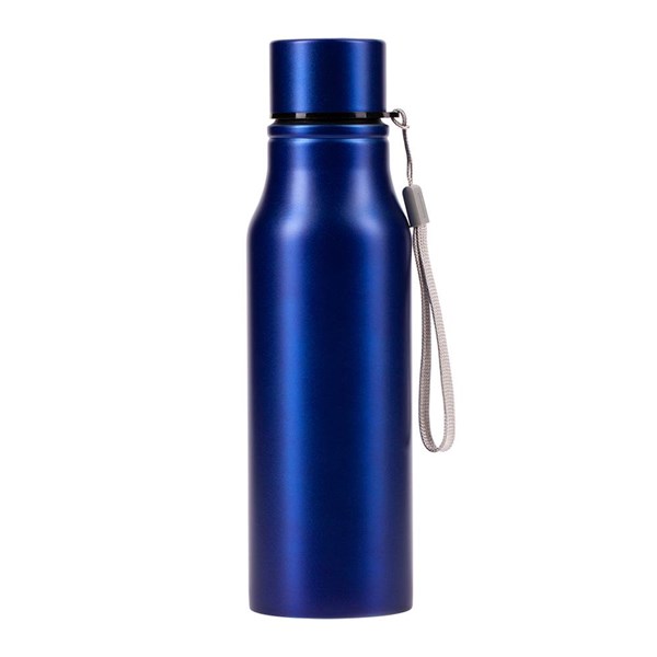 Obrázky: Nerez. športová fľaša s pútkom 700 ml, modrá, Obrázok 4