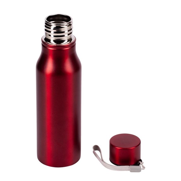 Obrázky: Nerez. športová fľaša s pútkom 700 ml, červená, Obrázok 2