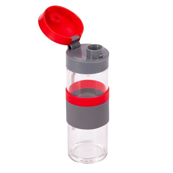 Obrázky: Fľaša 440 ml z borosilikátového skla, červená, Obrázok 3