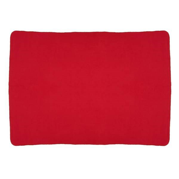 Obrázky: Veľká flísová deka v balení s rukoväťou, červená, Obrázok 2