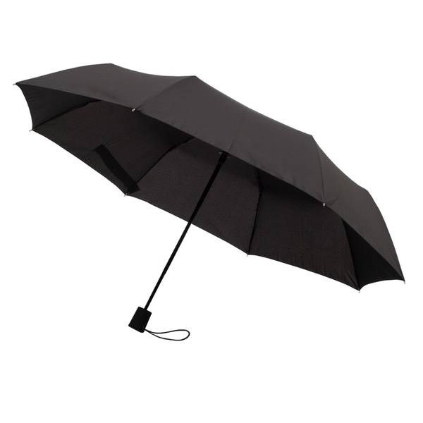 Obrázky: Čierny skladací dáždnik odolný voči búrke a vetru