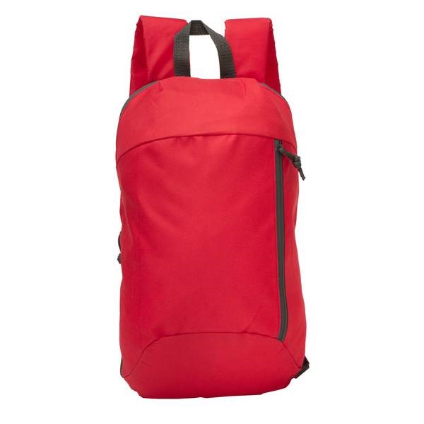 Obrázky: Jednoduchý polyesterový ruksak 10 L, červený, Obrázok 2