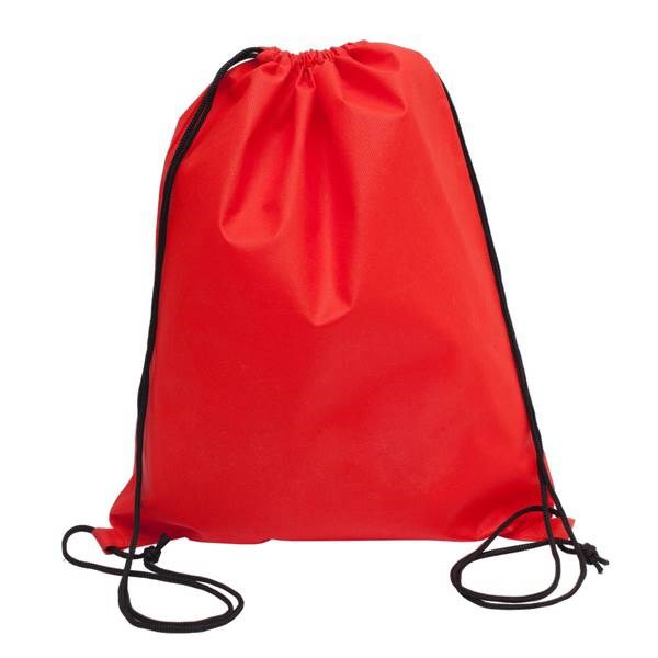 Obrázky: Jednoduchý sťahovací ruksak z net.textílie,červený