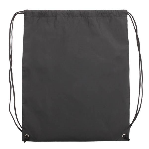 Obrázky: Jednoduchý polyesterový sťahovací ruksak, čierny, Obrázok 2