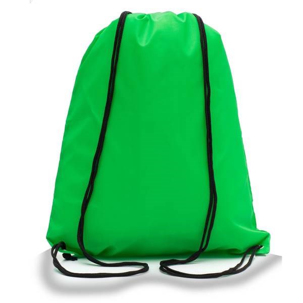 Obrázky: Jednoduchý polyesterový sťahovací ruksak zelený