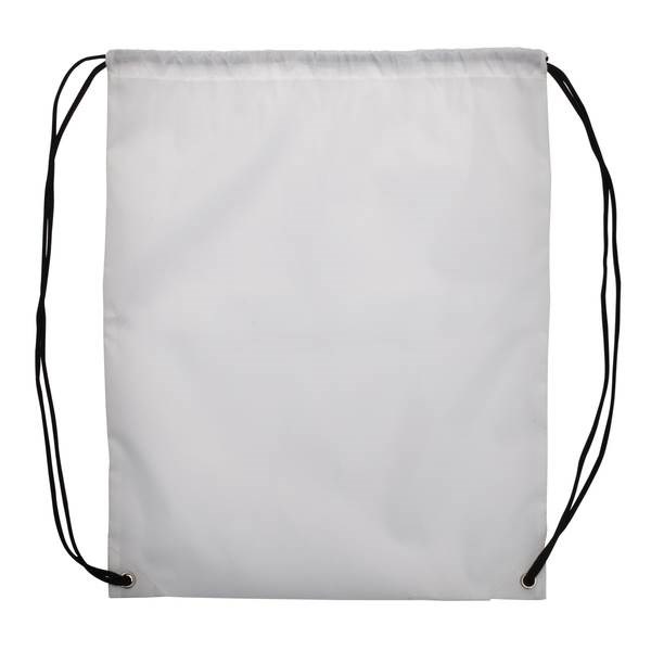 Obrázky: Jednoduchý polyesterový sťahovací ruksak biely, Obrázok 2
