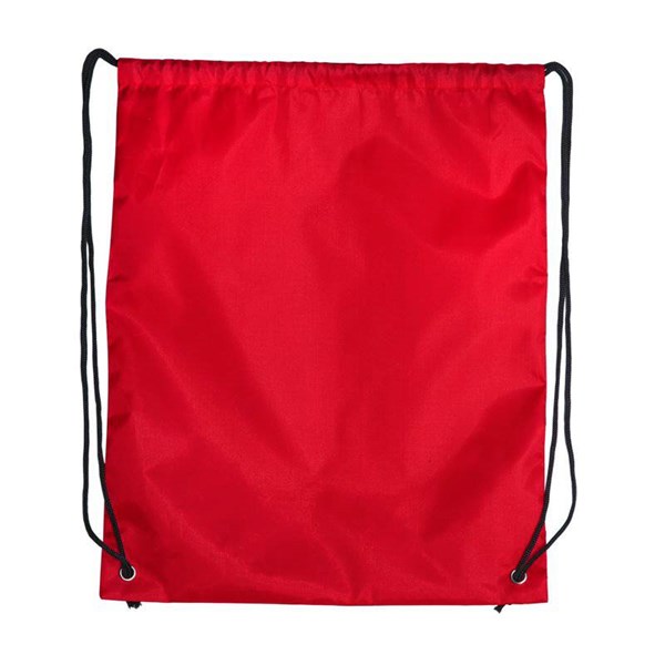 Obrázky: Jednoduchý polyesterový sťahovací ruksak červený, Obrázok 2