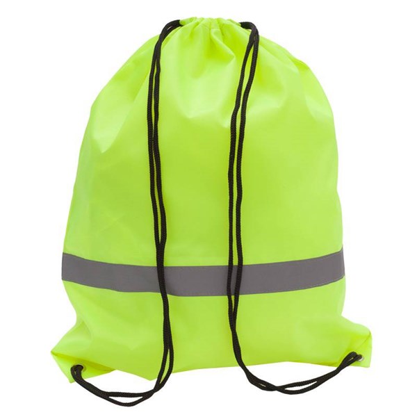 Obrázky: Žltý jednoduchý sťahovací ruksak, reflexný pásik, Obrázok 2