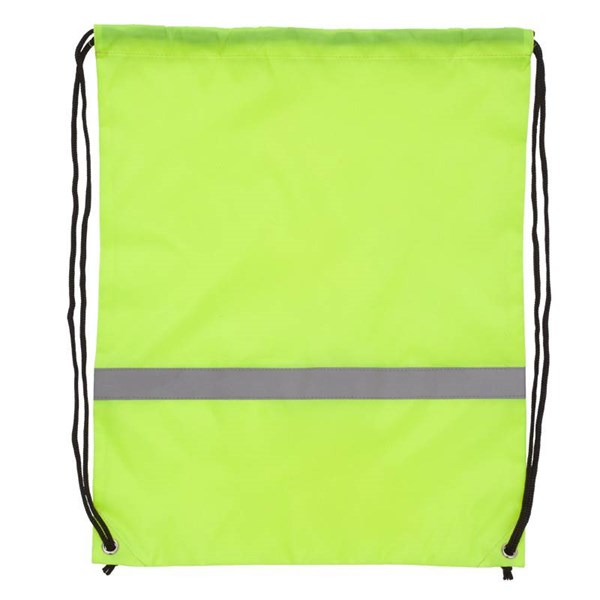 Obrázky: Žltý jednoduchý sťahovací ruksak, reflexný pásik, Obrázok 3