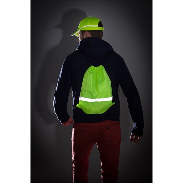 Obrázky: Žltý jednoduchý sťahovací ruksak, reflexný pásik, Obrázok 4