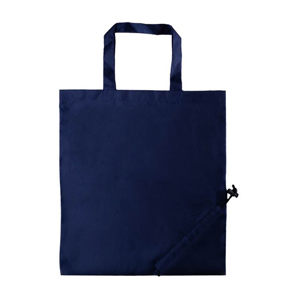 Obrázky: Modrá skladacia polyesterová nákupná taška