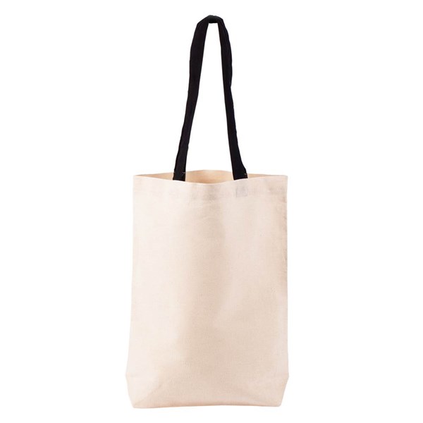 Obrázky: Béžová nákupná taška z bavlny,čierne dlhé uši, Obrázok 2