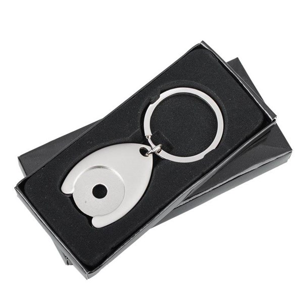 Obrázky: Kovový prívesok na kľúče so žetónom 5 Kč/ 1 EUR, Obrázok 2