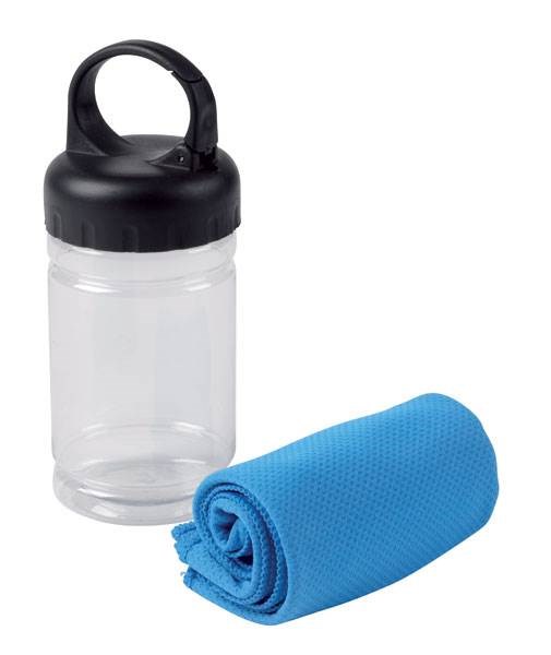 Obrázky: Modrý chladiaci fitness uterák v tesniacej fľaši, Obrázok 2
