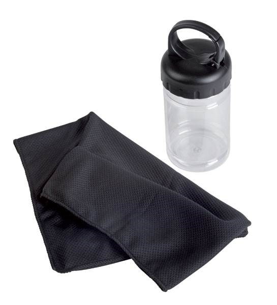 Obrázky: Čierny chladiaci fitness uterák v tesniacej fľaši, Obrázok 2