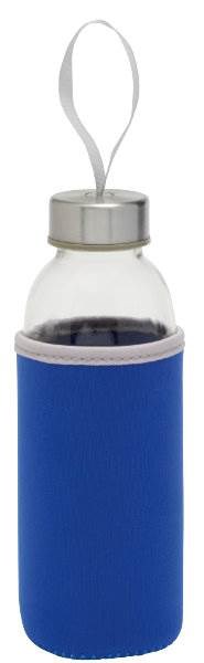 Obrázky: Sklenená fľaša 450 ml s pútkom v nám.modrom obale