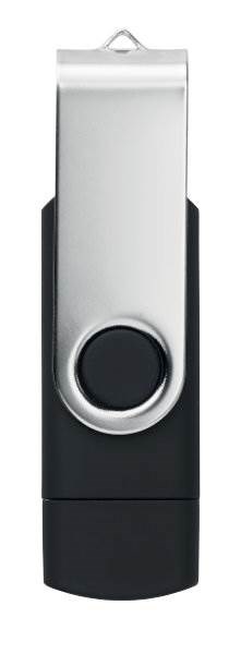 Obrázky: Čierny OTG Twister USB flash disk s USB-C, 4GB, Obrázok 4
