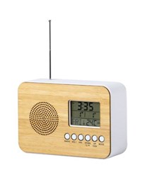 Obrázky: Bambusové stolové multifunkčné hodiny s FM rádiom
