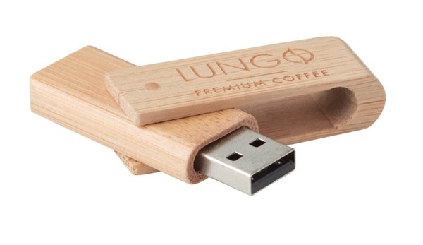 Obrázky: Bambusový otočný USB flash disk 16 GB, Obrázok 2
