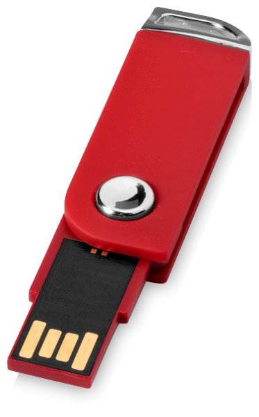 Obrázky: Červený otočný USB flash disk, úchyt na kľúče, 2GB