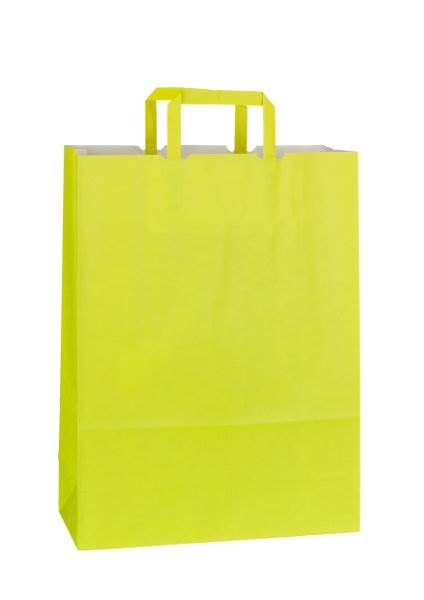Obrázky: Papr.taška 32x13x42,5 cm,ploch.rukoväť,zelenožltá