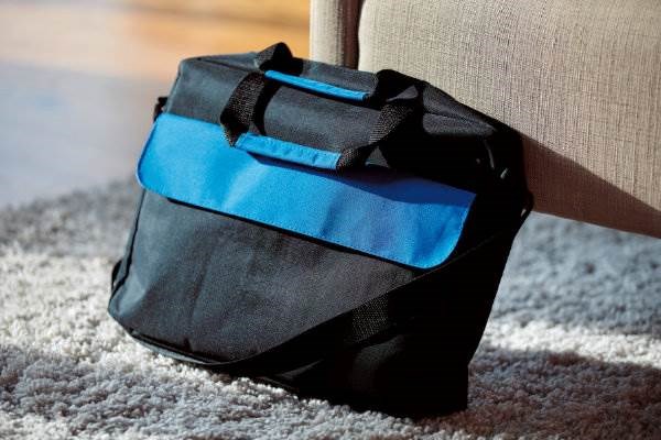 Obrázky: Polyesterová konferenčná taška s modrou klopou, Obrázok 4