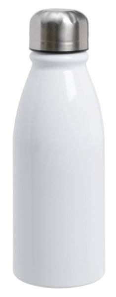Obrázky: Biela hliníková fľaša s nerezovým viečkom