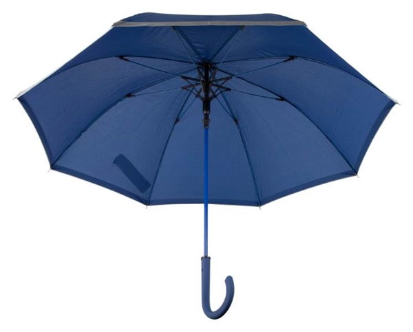 Obrázky: Automat. vetruodolný dáždnik s reflex. lemom,modrý, Obrázok 4